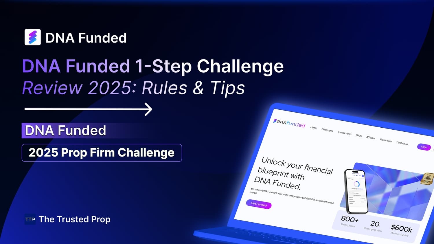 Thumbnail of DNA Funded 1-Step Challenge Review 2025: Rules & Tips